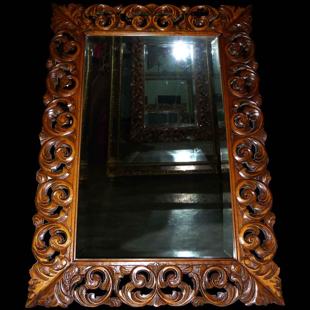 Miroir baroque en bois sculpté XIX siècle