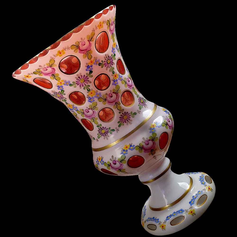 Bohemian overlay crystal vase 1900 th'