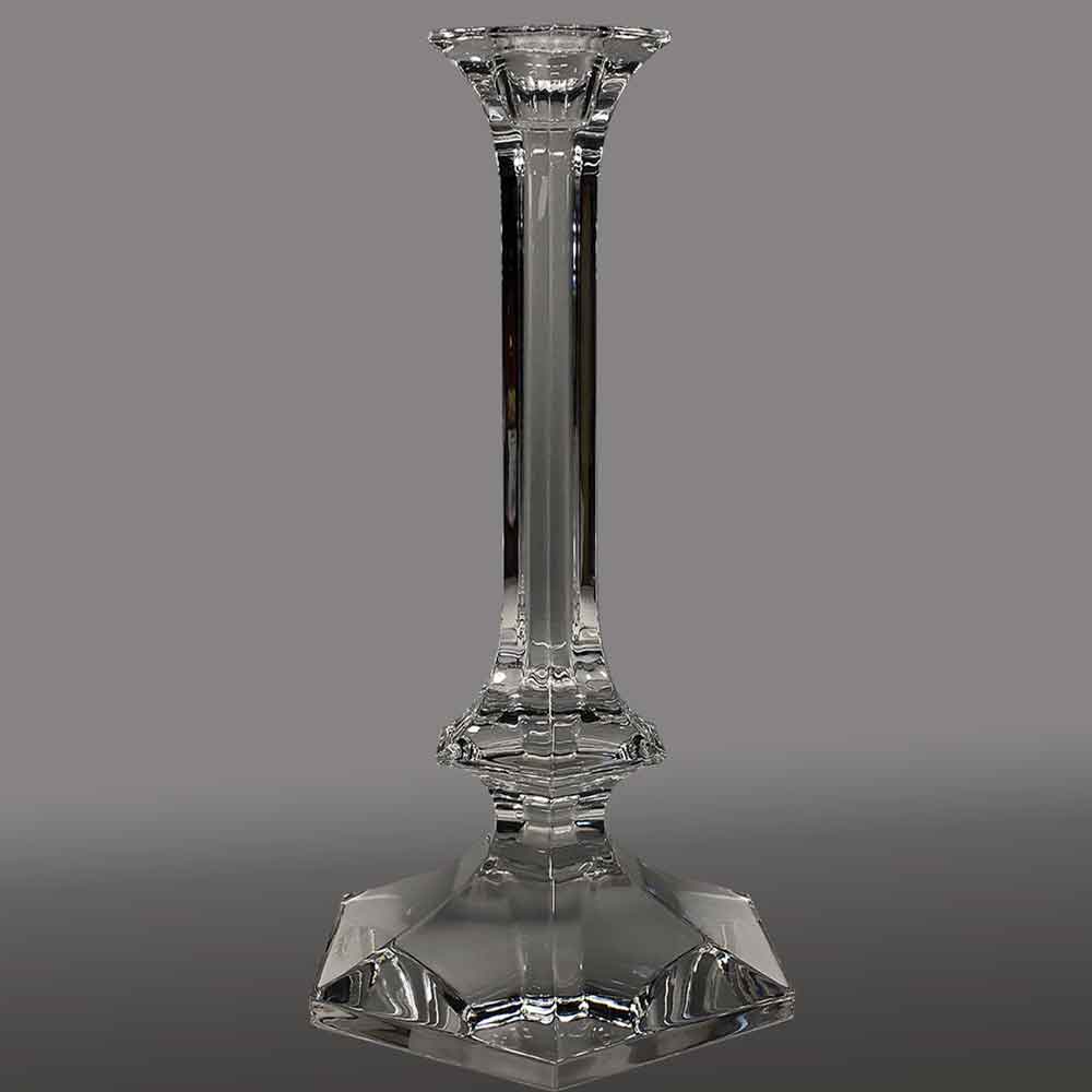 Paire de grand bougeoirs chandeliers en cristal val saint Lambert XX siècle