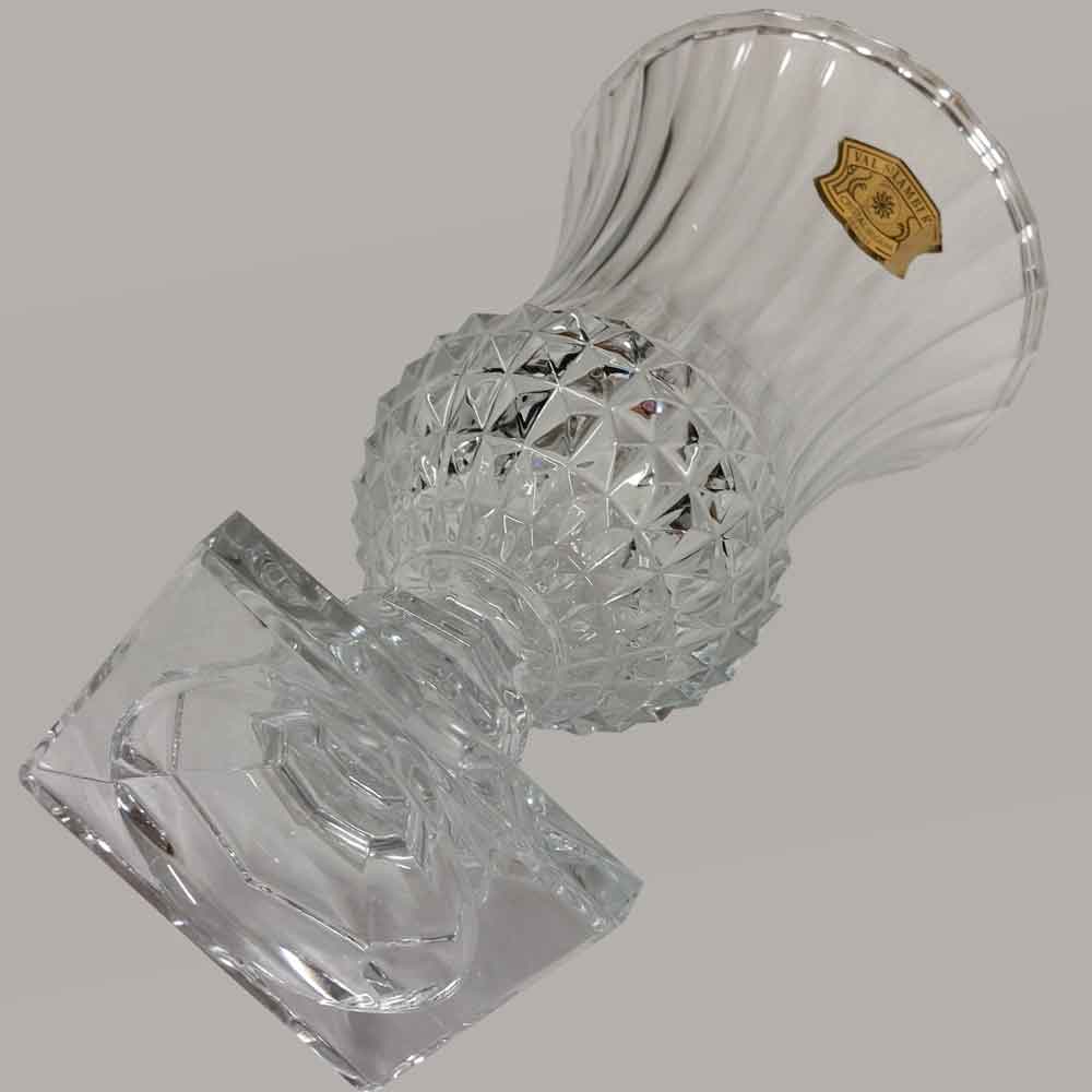 Paire de vase en cristal incolore du Val Saint Lambert