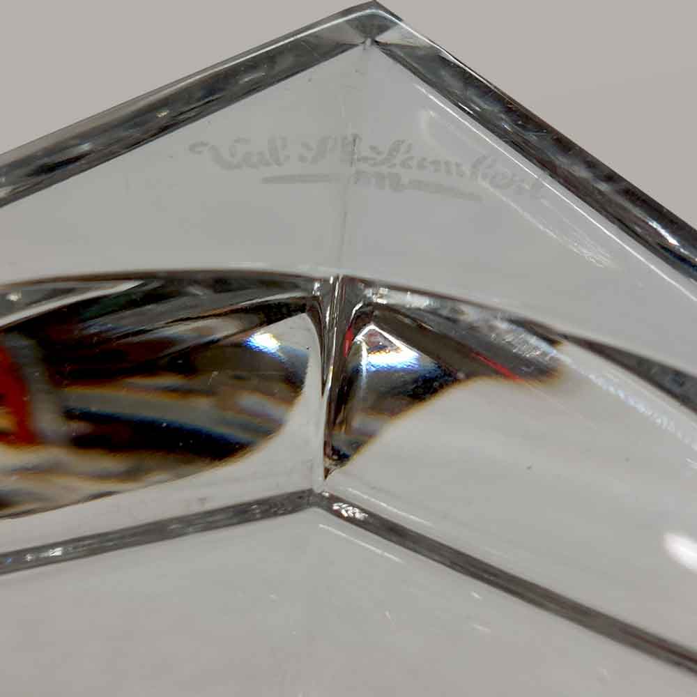 Paire de vase en cristal incolore du Val Saint Lambert
