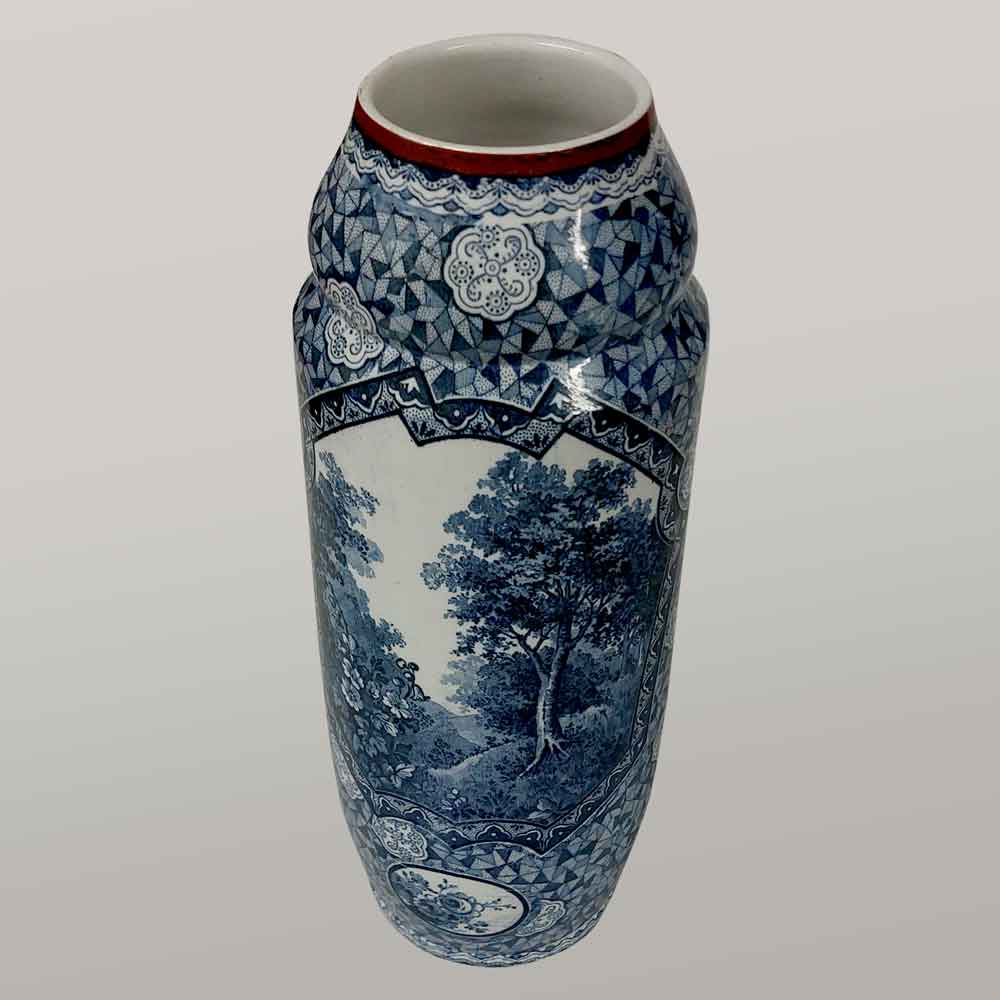 Par de jarrones de porcelana Franz Anton Mehlem, años 50, decoración de Tokio.