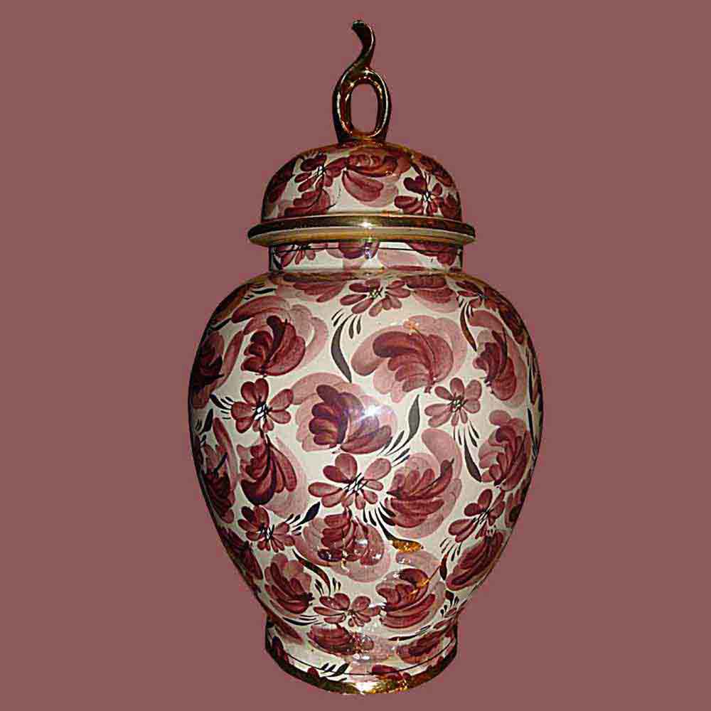 Porcelaine-Faience vase couvert,potiche Hubert Bequet Quaregnon