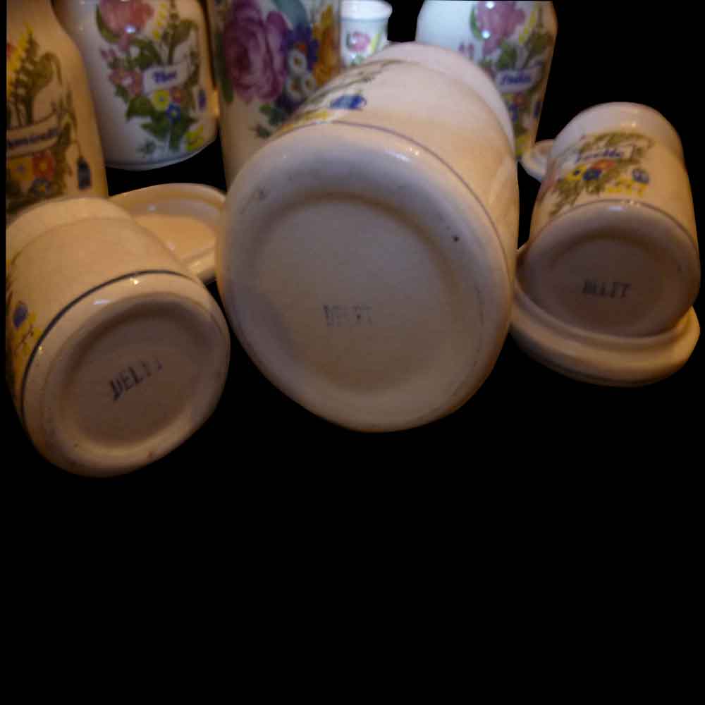 Set de pots à épices Delft, Art nouveau