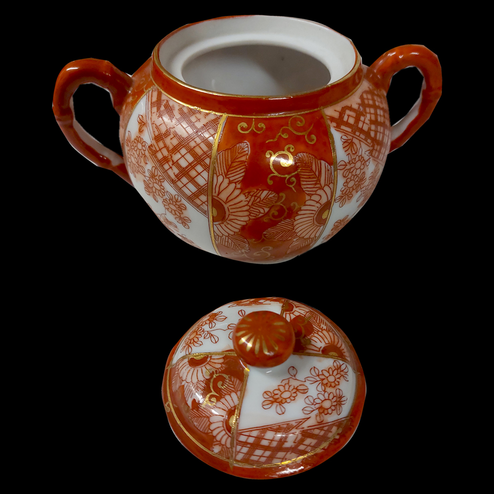 Japanisches Teeservice aus feinem Porzellan  Kutani