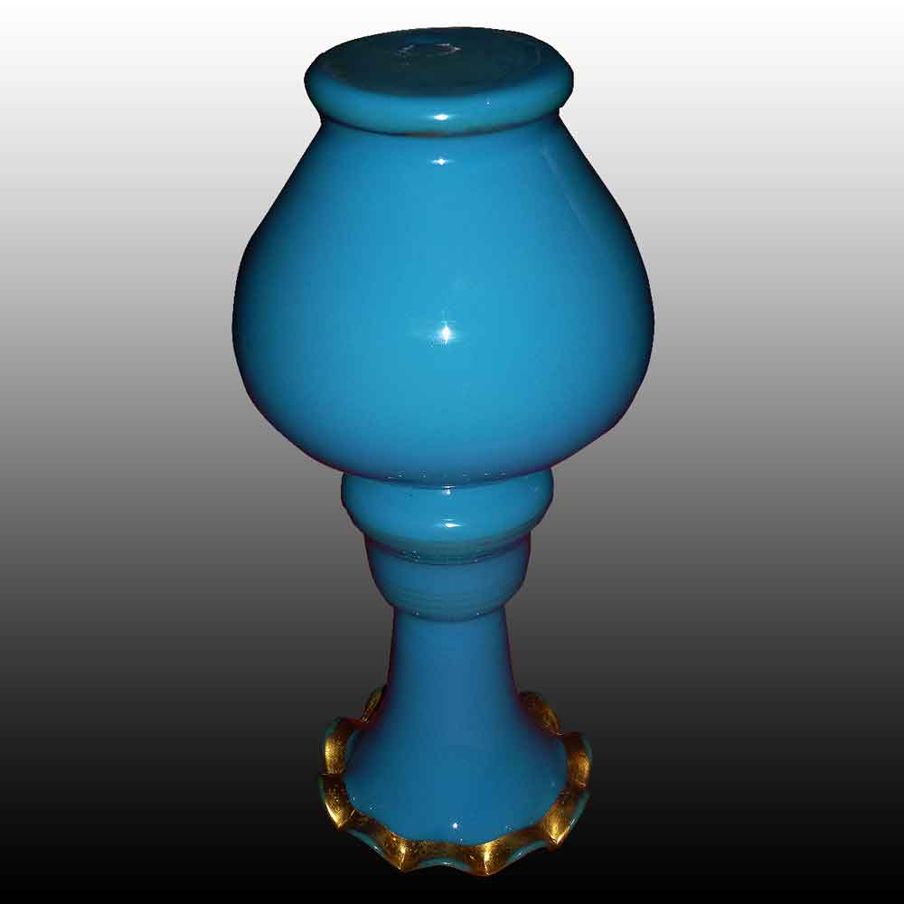 vase balustre en opaline bleu d'époque Charles X