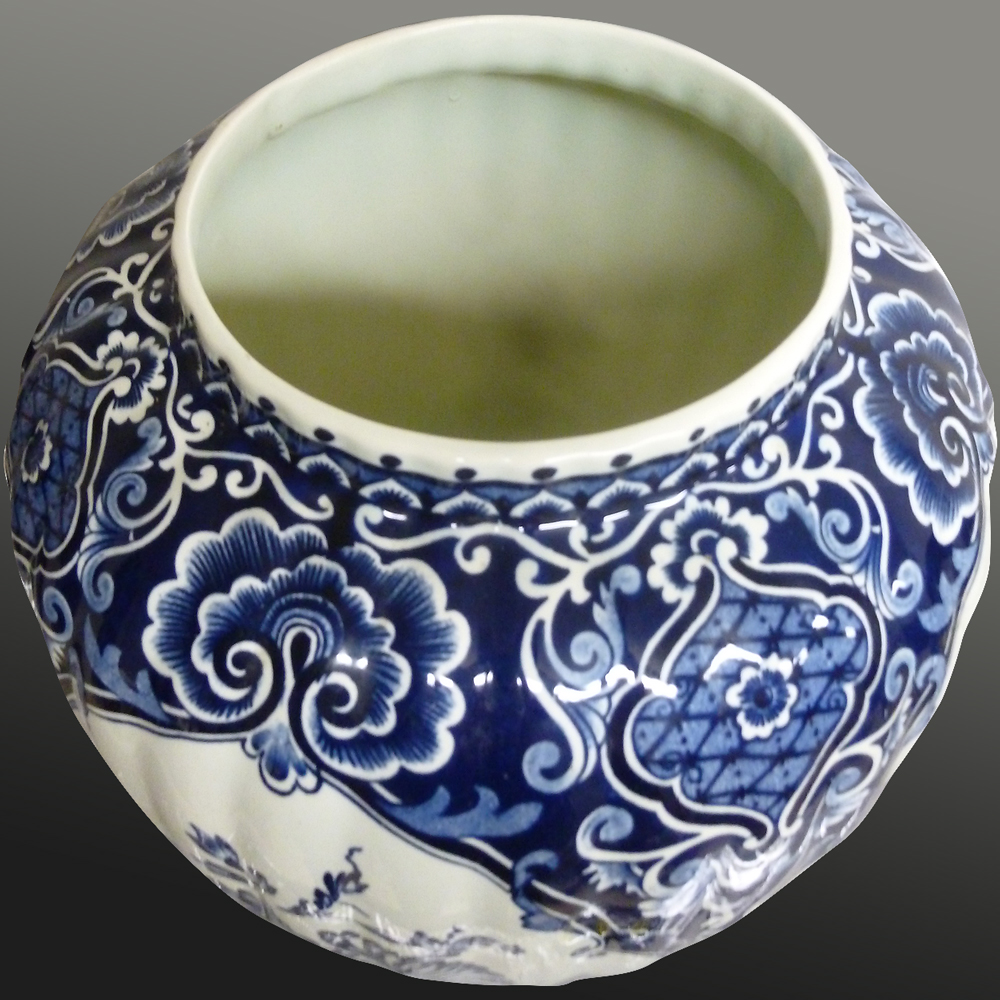 Pair of Delft Boch earthenware vases 45 cm