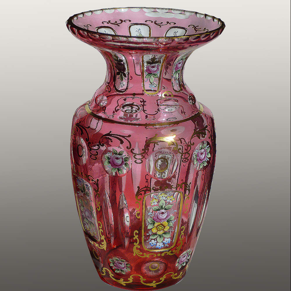Bohemian crystal vase Moser XIX century