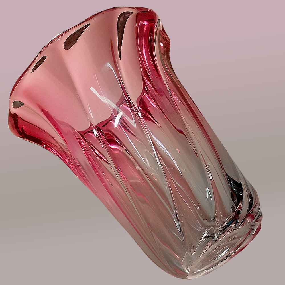 Val Saint Lambert crystal vase René Delvenne th 1957