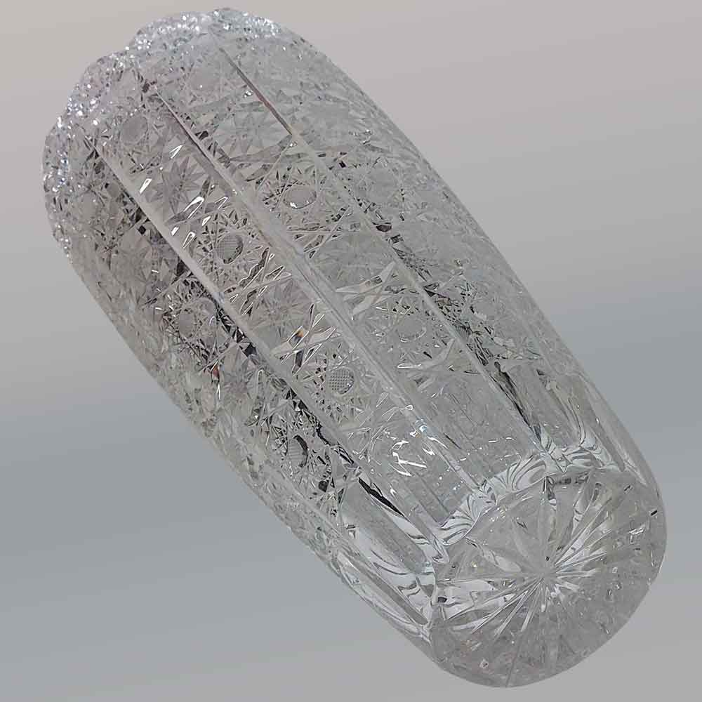 Antique Bohemian crystal vase from the Art Deco period
