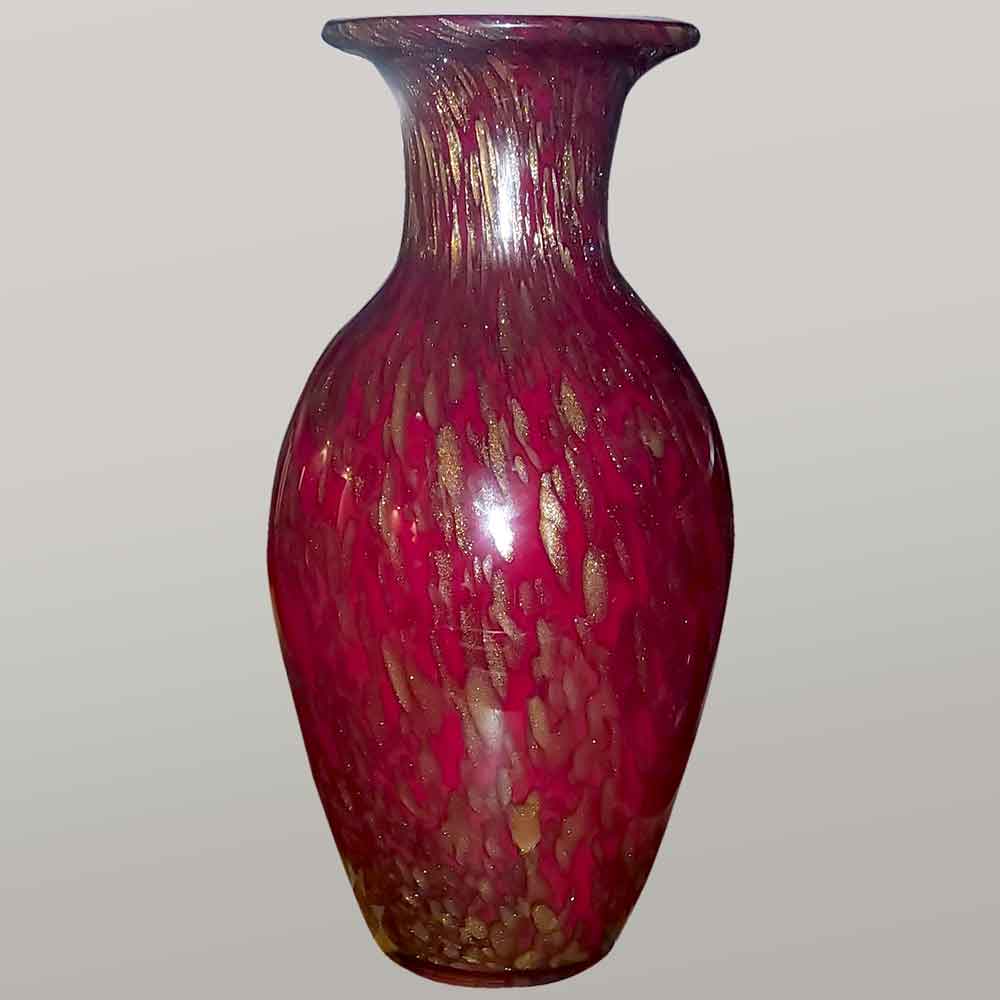 Vase Murano Vintage overlay rouge