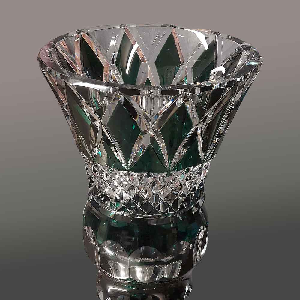 Vase en cristal vert du Val Saint Lambert Charles Graffart